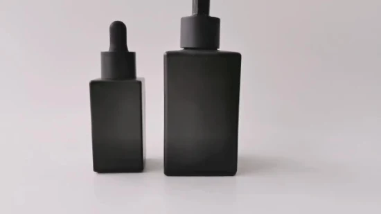 Flacons compte-gouttes en verre cosmétique emballage luxe mat noir cheveux huile essentielle en gros vide 10 ml 15 ml 30 ml 50 ml 100 ml 120 ml bouteille en verre de parfum givré