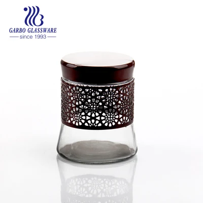 Pot de stockage en verre Transparent hermétique de 700ml, Promotion, bidon en verre de miel avec manchon en plastique